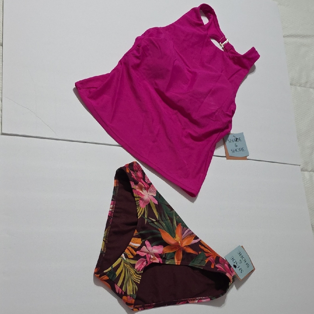 Shade & Shore Pink and Floral Bikini Set